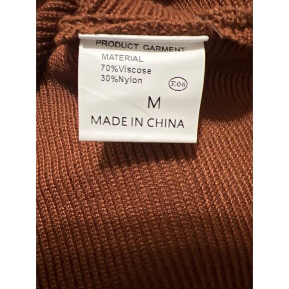 Off the Shoulder Boat Neck Contrast Long Sleeve Knit Belted Sweater Dress Size M - Picture 13 of 14